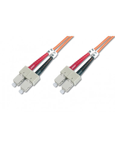 Kabel krosowy patchcord światłowodowy SC/SC duplex MM 62.5/125 OM1 LSOH 2m pomarańczowy