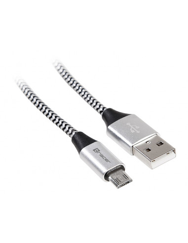 Kabel TRACER USB 2.0 AM - micro 1,0m czarno-srebrny