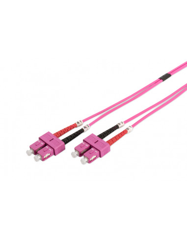 Kabel krosowy (patch cord) światłowodowy SC/SC, dplx, MM 50/125, OM4, LSOH, 5m, fioletowy