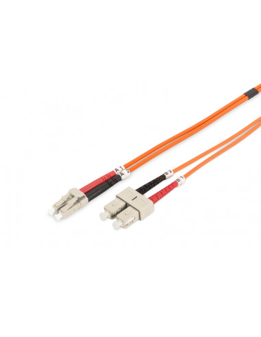 Kabel krosowy patchcord światłowodowy LC/SC duplex MM 50/125 OM2 LSOH 3m pomarańczowy