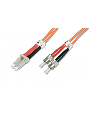 Kabel krosowy patchcord światłowodowy LC/ST duplex OM2 LSOH 10m pomarańczowy