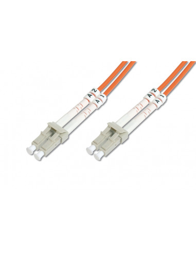 Kabel krosowy patchcord światłowodowy LC/LC dplx MM 62.5/125 OM1 LSOH 3m pomarańczowy