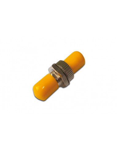 Adapter światłowodowy ST/ST simplex jednomodowy OS2 ceramiczna ferrula żółte zaślepki