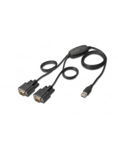 Konwerter/Adapter USB 2.0 do 2x RS232 DB9 z kablem USB A M/Ż dł. 1,5m