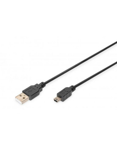 Kabel połączeniowy USB 2.0 HighSpeed "Canon" Typ USB A/miniUSB B (5pin) M/M czarny 1,8m