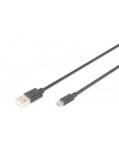 Kabel połączeniowy USB 2.0 HighSpeed Typ USB A/microUSB B M/M czarny 1m