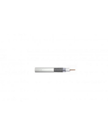 Kabel koncentryczny DIGITUS RG-6, 75 Ohm, ekran (2x folia +oplot 77%), Eca, PVC, 305m, biały, szpula