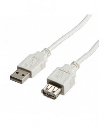 Kabel USB 2.0, typ A-A, M - F, 0.8m
