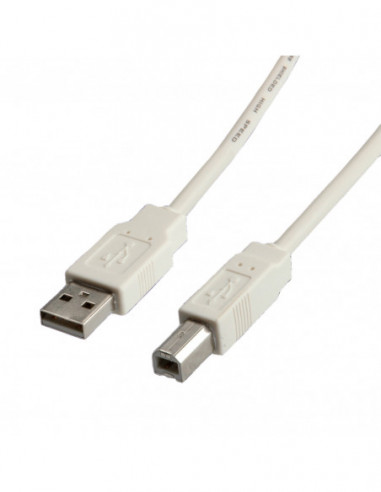 Kabel USB 2.0, typ A-B, beżowy, 1,8 m