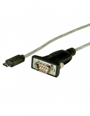 ROLINE Kabel konwertujący USB typu C do Serial, czarny, 1,8 m