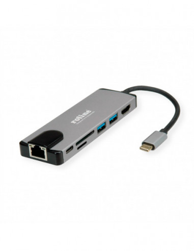 ROLINE USB 3.2 Gen 2 Typ C Multiport Docking Station, 4K HDMI, 2x USB 3.2 Gen 1,