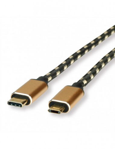 ROLINE GOLD Kabel USB 2.0, C - Micro B (odwracalny), M/M, 1,8 m