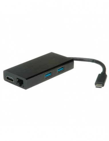 STANDARD USB Typ C Stacja dokująca 1x HDMI + 2x USB 3.2 Gen 1 + 1x Fast Etherne