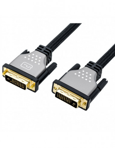 ROLINE Kabel do monitora, DVI (24+1), Dual Link, M/M, czarny/srebrny, 1 m